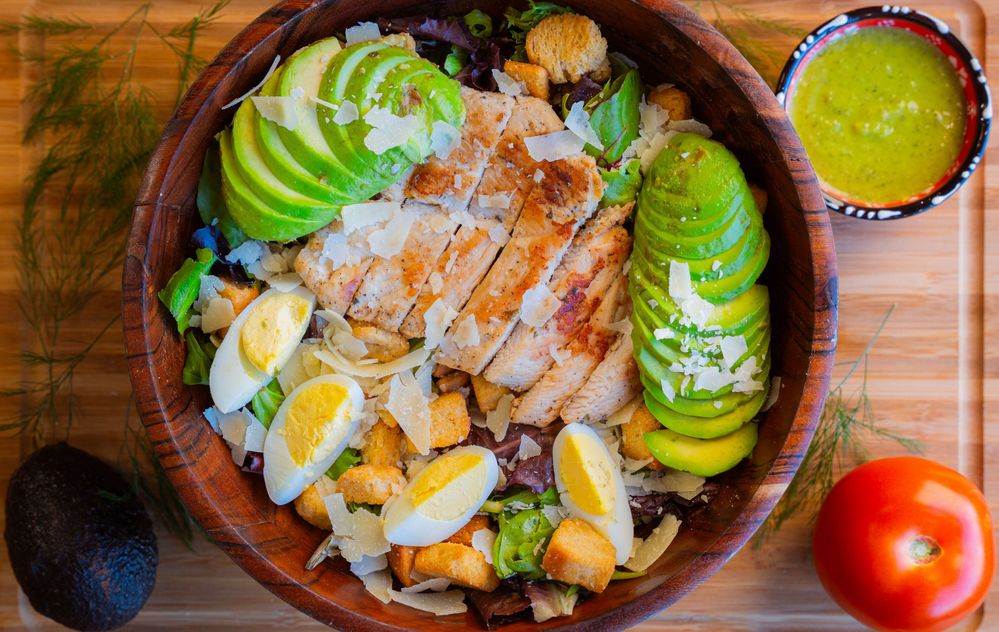 Salads - Avocado Chicken Caesar Salad
